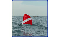 Warning Flag with Pole High-Visibility Boat Flag with Pole Marine Marker for Boaters, Divers, Boating, Diving