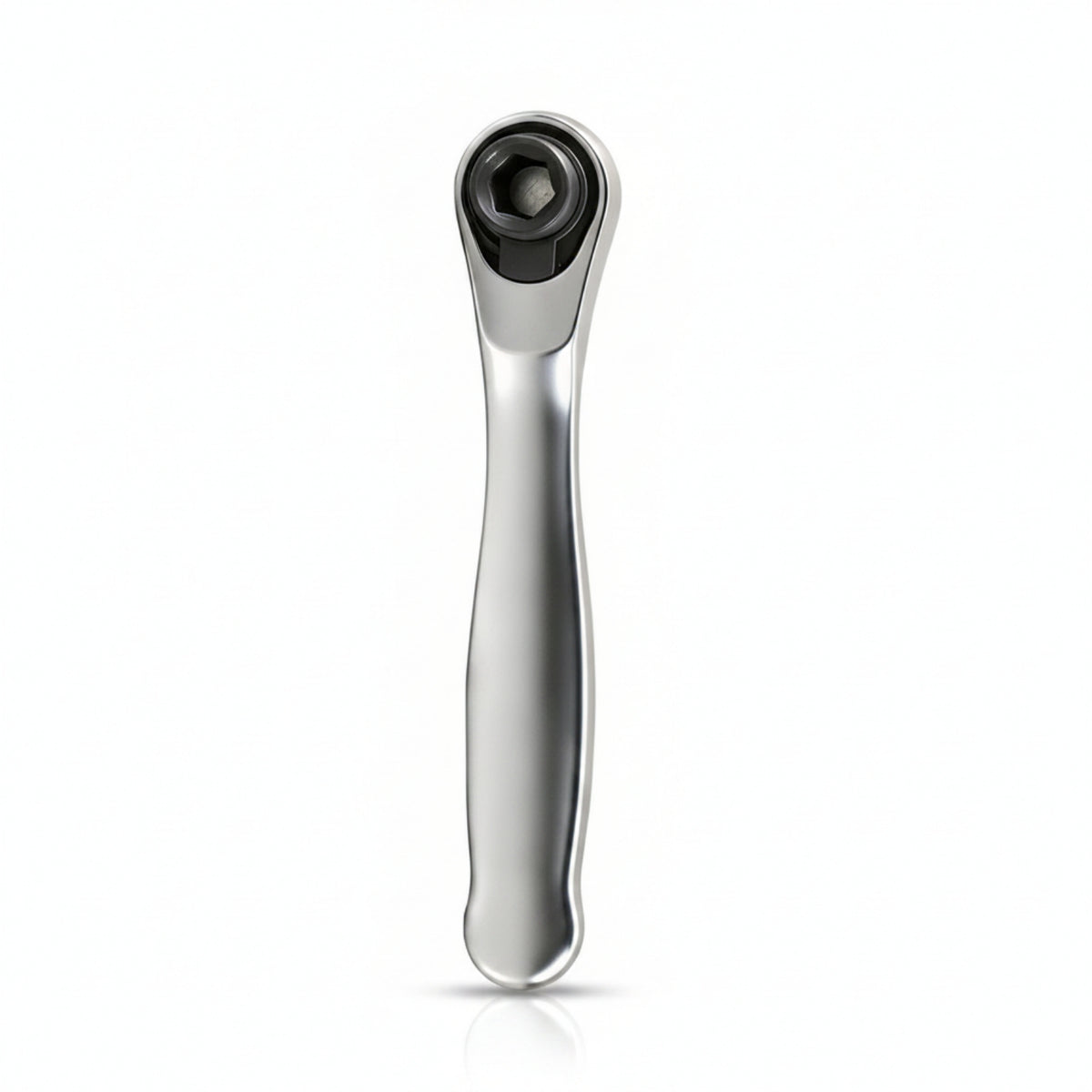 Curved Handle 1/4-Inch Ratchet Wrench Polished Finish Bi-directionalDirection Ratchet Wrench Compact