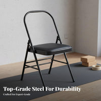 Alignment-Focused Practice Chair Foldable Traditional Auxiliary Chair Portable Stretching Exercise Assistance Stool for Beginners, Seniors, Home Gym