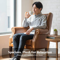 timeless Country design highrear armchair Chair Vintage Design Upholstered highrear armchair Button-Tufted spinerest Living Room Furniture Highrear Support for Homeowners, Business Owners, Coffee Shop, Office, Bedroom, perusing corner