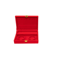Heirloom-Quality Red Velvet Jewelry Box Multi-Compartment Chinese Wedding Jewelry Box Secure Lock Closure for Bride, Engagement Ceremony