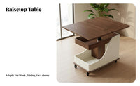 C-Shaped Rolling Desk Space-Saving End Table Height Adjustable for Living Room
