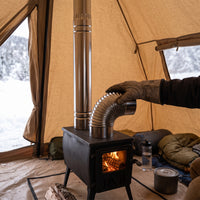 Stainless Steel Chimney Pipe and Elbow Kit for Outdoor Wood Stoves and Fire Pits