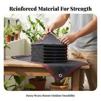 Thickened Material Black Sunshade Net Protection Garden Sunblock Net High-Density Weave Heavy Duty Shade Tarp Heat Insulation for Balcony, Greenhouse, Rooftop, Carport