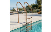Pool Ladder with Handrail Surface Mount Stainless Steel Pool Ladder 4-Step for in-Ground Pools