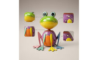 Metal Frog Figurine Hand-Painted Metal Frog Statue Garden Statue Colorful Artisanal for Gardeners, Patio, Balcony