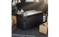 Textured Surface Foldable Trunk Storage Box Ribbed Sides Hard-Shell Trunk Box Fitted Lid Cargo Organizer Collapsible