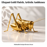 Gold Grasshopper Figurine Resin Grasshopper Ornament Tabletop Figure Slender Legs Long Antennae for Living Room