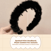 Plush Headband, Tiger Print, Soft Fuzzy, Autumn