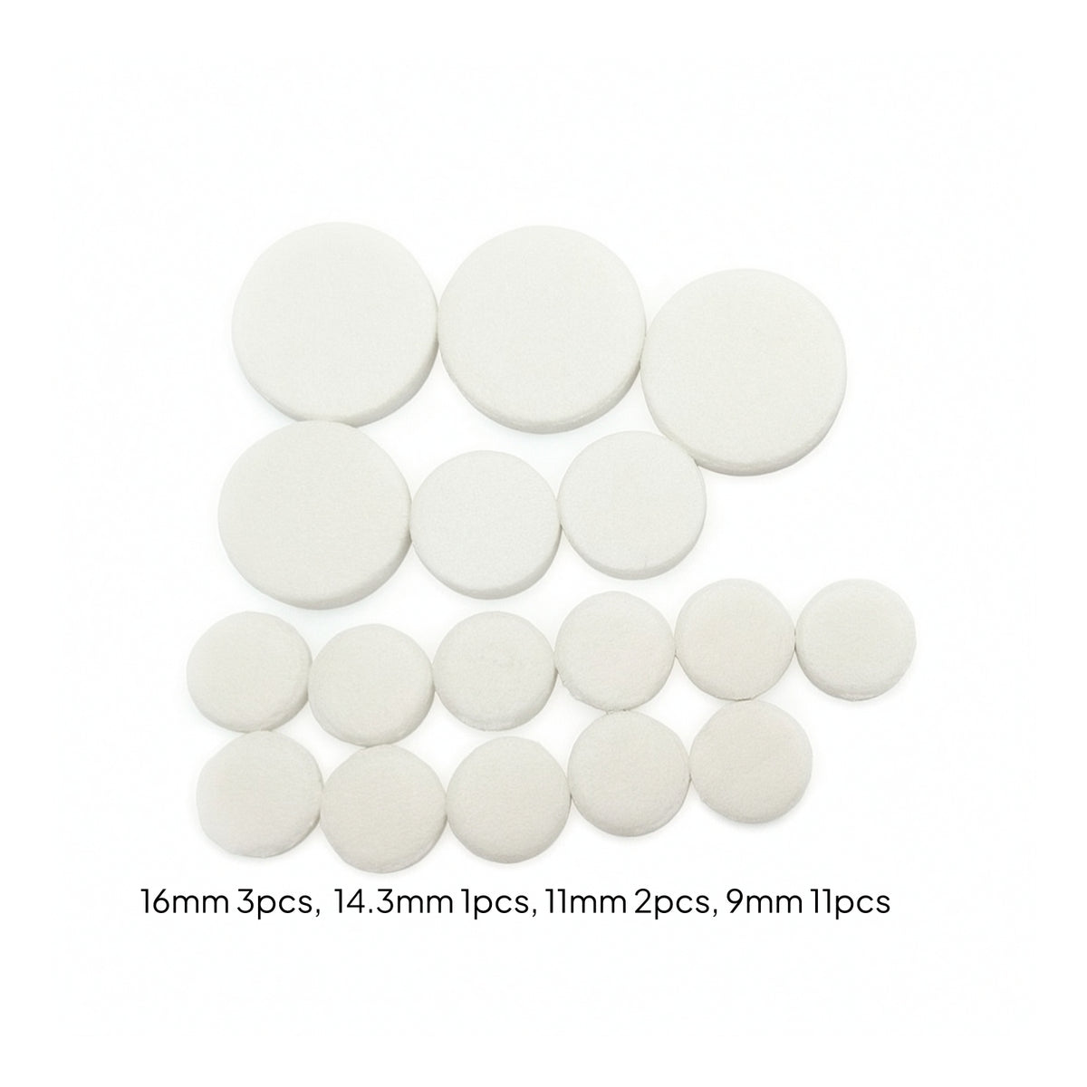17 Pieces Replacement Clarinet Pad Set Foam-Style Bb Clarinet Pad Lightweight Parts Flat for Repairers, Students, Repair, Maintenance