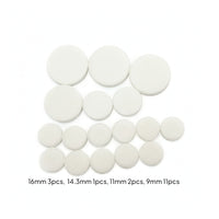 17 Pieces Replacement Clarinet Pad Set Foam-Style Bb Clarinet Pad Lightweight Parts Flat for Repairers, Students, Repair, Maintenance