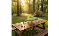 Mini Mahjong Set with Table Foldable Design Portable Mahjong Set with Folding Table Engraved Markings Sturdy Wood Frame