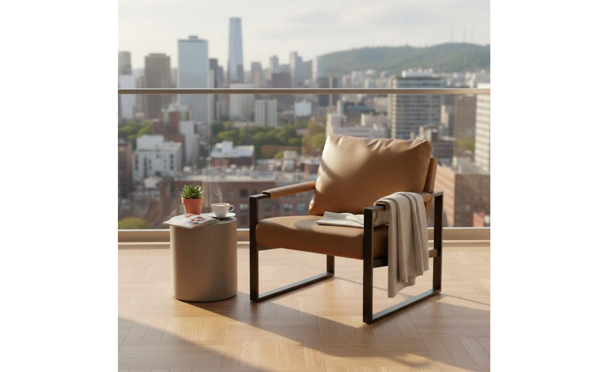 Single Sofa Chair Ergonomic Backrest Commercial Furniture Wide Seat for Balcony