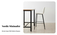 Nordic Design Modern Bar Chair with Backrest Light Luxury High Stool Stable Base Counter Seating Built-in Footrest for Adults, Homeowners, Restaurant Owners, Reception Area, cafe, Kitchen Island, Dining Room