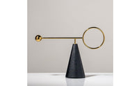 Leather and Metal Ornament Modern Metal Decor Sculpture Circlet Detail for Living Room, Display Area