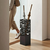 Metal Umbrella Stand Elegant Umbrella Stand with Cutout Design Storage Bin Space-Saving Sturdy for Entryway, Hallway