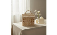 Woven Storage Basket Gift Box Portable Handmade Gift Hamper Versatile House Shaped Basket for Kids, Home Decor