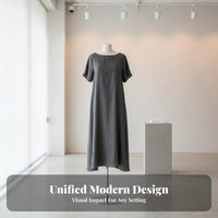 Slim Profile Clothing Display Stand Stable Metal Base Flat Chest Mannequin Easy to Assemble Half Body Dress Form Linen Covered for Retailers, Fashion Designers, Online Sellers, Boutique, Photoshoot, Photography Studio, Home