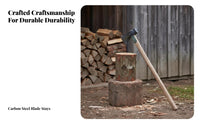 Forged Steel Heavy Duty Logging Axe Blade Wood Splitting Axe Balanced Design Splitting Maul Two-Fold Purpose for Woodworkers, Homeowners, Farm, Outdoor, Woods, Backyard