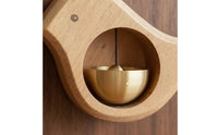Japanese Inspired Design Entry Door Signal Bell Solid Wood Craft Bird Shaped Door Chime 2-Way Installation Shopkeeper's Bell for Entryway, Shop, Refrigerator