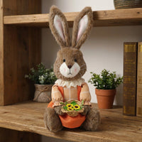 Sitting Easter Bunny Stuffed Animal Indoor & Outdoor Use Easter Bunny Figurine Soft Stuffed Bunny Doll for Kids, Parents, Shelf, Storefront Display