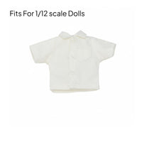 Casual Design Miniature Button-up Shirt with Pocket Short Sleeve Doll Top Toy Accessory for Hobbyists