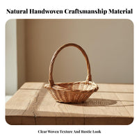 Small Handbasket with Handle Portable Handled Woven Tote Lightweight for outdoor meals