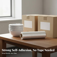 PE Stretch Film Roll High Stretchability Stretch Wrap Film Hard-Wearing Moving Wrap for Businesses, Logistics Professionals, Dormitory, Storage