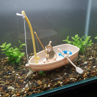 Miniature Floating Boat Tiny Rowboat Playset for Garden