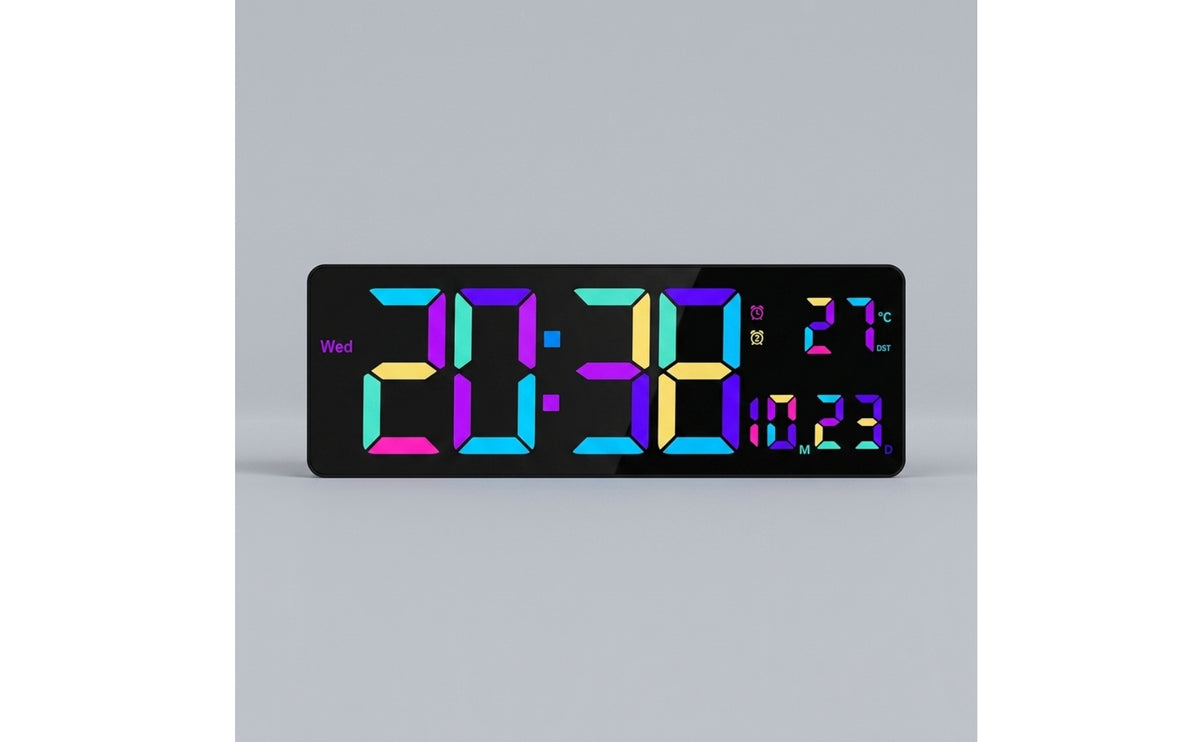 Digital Wall Clock with Temperature Ambient Large Digital Wall Clock Color for Office, Bedroom