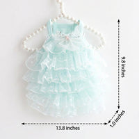 Princess Dog Dress with Layered Tulle and Bow, Elegant Cat Dress for Small Pets, Summer Dog Clothes for Wedding Party Evening Lace Occasions