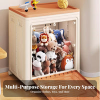 foldable Wheeled Box Large Capacity Storage Container hinged lid for Closet