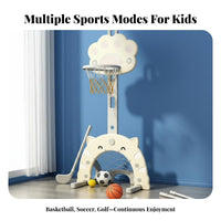 Develops Skills Adjustable Kids Basketball Hoop Easy Installation Indoor Basketball Stand Stable Base Portable Sports Playset for Boys, Toddlers, Babies, Playroom, Bedroom, Living Room, Outdoor