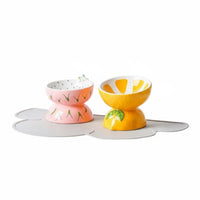 Whisker Fatigue Friendly Tilted Cat Food Bowl Easy to Clean Elevated Cat Bowl Non-Slip Raised Ceramic Pet Dish Dishwasher Safe for Cats, Kittens, Small Dogs