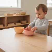 3 Pieces Silicone Nesting Bowl Set Food-Grade Nesting Bowls with Handles Mixing Bowl with Handles Stackable BPAwithout
