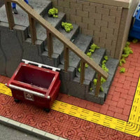 1/64 Miniature Trash Can Realistic Model Waste Bin with Wheels Small Diorama Accessory for Dioramas