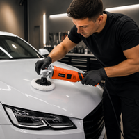 Dual Action Car Polisher, Variable Speed Electric Car Polisher for Paint Correction, 220V Corded Rotary Automotive Polisher with Sponge Set