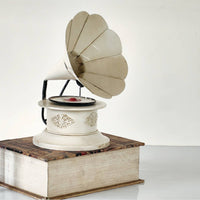 Vintage Gramophone Decor Handmade Gramophone Ornament Phonograph Ornament Antique-Inspired Tabletop Display Prop Metal
