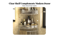 No-Drill Installation Triangular Corner Organizer Space Saving Shower Organizer Large Capacity Bathroom Accessory With Hooks for Homeowners, Families, Students, Washroom, Bathtub, Kitchen