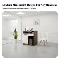 Multi-Purpose Modern Checkout Counter With Storage Checkout Desk Long-Lasting Compact Currency Ier Stand Easy Assembly for Retailers, Receptionists, Business Owners, Retail Shop S, Boutiques, Salons, Cafes