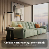 Elephant Ear Sofa Curved outline Living Room Seating space-saving Couch for Apartment Dwellers, Young Adults, Small Space, Lounge Area, Boutique Hotel