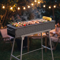 Charcoal Skewer Grill Elevated Grill with Stand Outdoor Portable for Campers, Camping