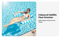 High Buoyancy Inflatable Pool Lounge Long-Lasting PVC Material Floating Water Chair Portable Inflatable Water Lounge Quick Inflate & Deflate for Adults, Kids, Beach, Lake, Vacation