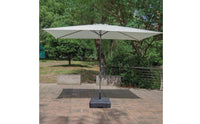 Rectangular Patio Umbrella Tilting Umbrella with Water Base Adjustable Height for Garden, Balcony, Market Stall