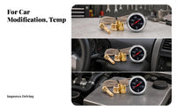 Dual Scale Mechanical Water Temperature Gauge Capillary Tube Car Water Temperature Gauge Brass Adapters Vehicle Instrument Black Dial