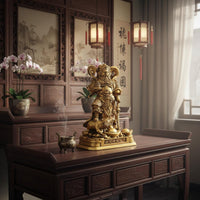 Zhao Gongming Riding Tiger Statue Detailed Craftsmanship God of Wealth Statue Chinese God of Wealth Figurine Lifelike Intricacy