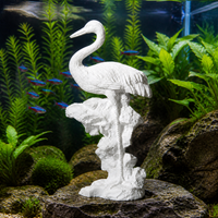 Resin Crane Figurine for Aquarium Landscape and Home Decor