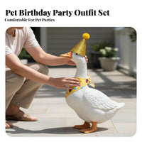 Festive Decoration Birthday Goose Outfit Set Easy to Wear Goose Birthday Outfit Adjustable Fit for Garden Decorators, Homeowners, Outdoor