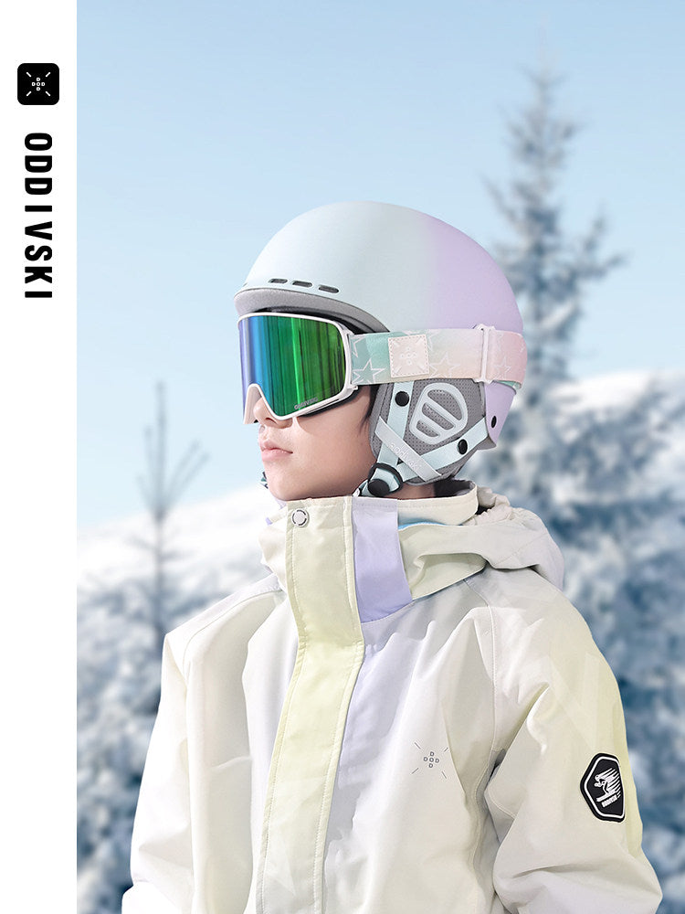 oddivski新款儿童滑雪头盔男女童安全防撞单双板雪盔专业滑雪护具