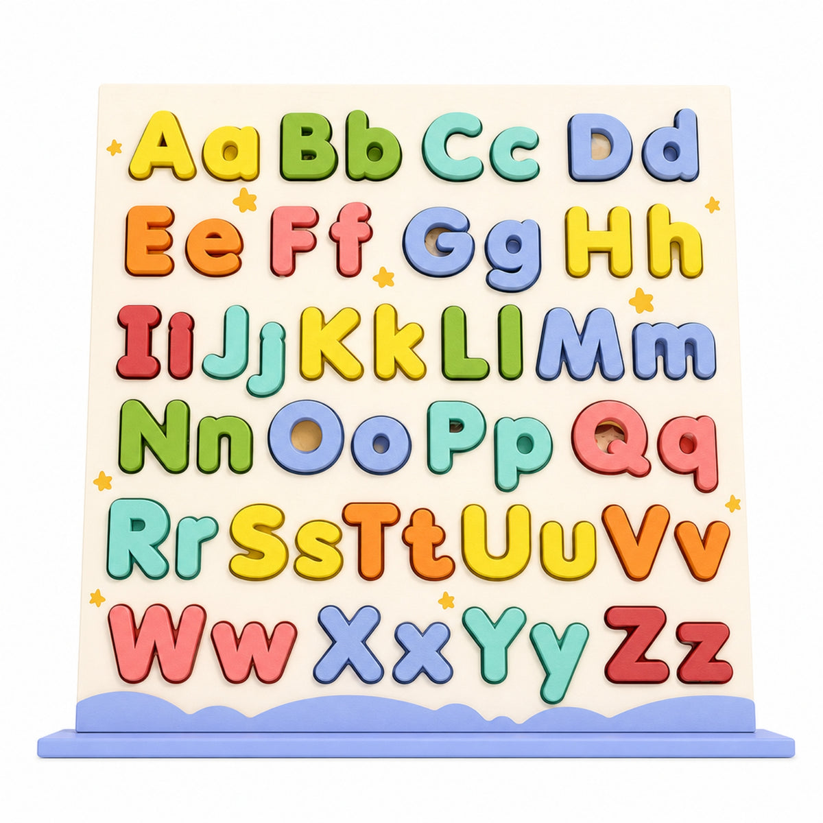 Wooden Alphabet Puzzle Interactive Alphabet Board with 3D Letters Educational Toy Tactile Game Smooth for Preschoolers